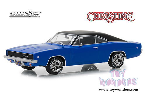 Greenlight - Hollywood Christine (1983) Movie Dennis Guilder's Dodge Charger Hardtop (1968, 1/43 scale diecast model car, Blue/Black) 86531