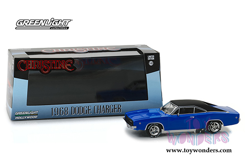 Greenlight - Hollywood Christine (1983) Movie Dennis Guilder's Dodge Charger Hardtop (1968, 1/43 scale diecast model car, Blue/Black) 86531