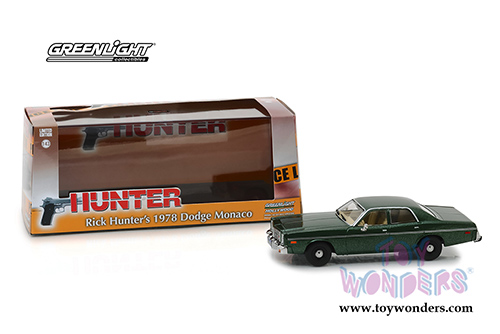 Greenlight Hollywood - Dodge Monaco "Hunter" TV Series (1978, 1/43 scale diecast model car, Green) 86537