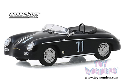 Greenlight - Porsche 356 Speedster Super #71 Race Car (1958, 1/43 scale diecast model car, Black) 86538