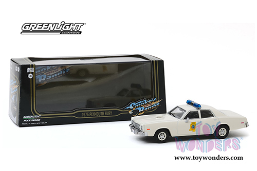 Greenlight Hollywood - Smokey and The Bandit Plymouth Fury Mississippi Highway Patrol (1975, 1/43 scale diecast model car, Cream) 86557