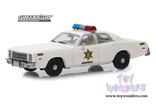 Greenlight - Plymouth Fury Hazzard County Sheriff  (1977, 1/43 scale diecast model car, Cream) 86558