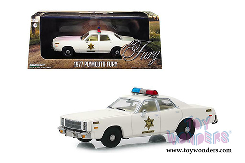 Greenlight - Plymouth Fury Hazzard County Sheriff  (1977, 1/43 scale diecast model car, Cream) 86558