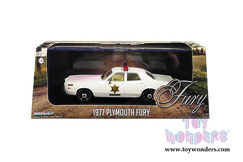 Greenlight - Plymouth Fury Hazzard County Sheriff  (1977, 1/43 scale diecast model car, Cream) 86558