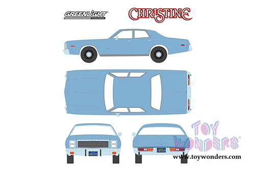 Greenlight Hollywood - Christine Detective Rudolph Junkins' Plymouth Fury Hardtop (1977, 1/43 scale diecast model car, Light Blue) 86559