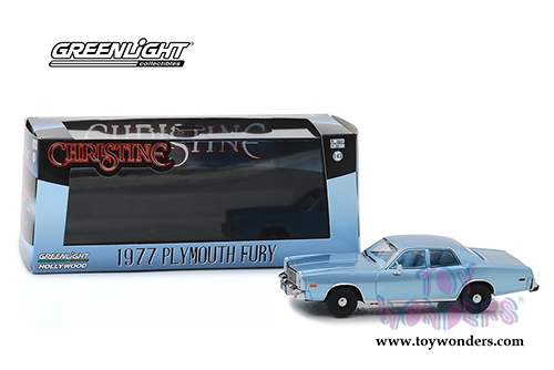 Greenlight Hollywood - Christine Detective Rudolph Junkins' Plymouth Fury Hardtop (1977, 1/43 scale diecast model car, Light Blue) 86559