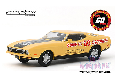 Greenlight - Eleanor&reg; Ford Mustang Mach 1 Gone in 60 seconds Post-Filming Tribute Edition (1973, 1/43 scale diecast model car, Yellow) 86571
