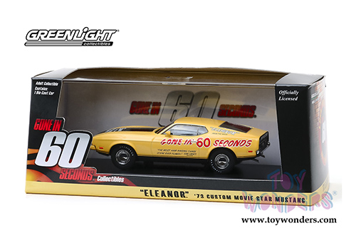 Greenlight - Eleanor&reg; Ford Mustang Mach 1 Gone in 60 seconds Post-Filming Tribute Edition (1973, 1/43 scale diecast model car, Yellow) 86571