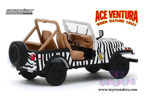 Greenlight - Hollywood Ace Ventura "When Nature Calls" Jeep® CJ-7 (1976, 1/43 scale diecast model car, White/Black) 86574