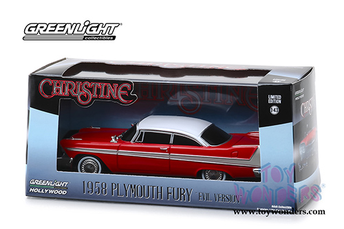 Greenlight Hollywood - Christine Plymouth Fury Hardtop - Evil Version with Blacked Out Windows (1958, 1/43 scale diecast model car, Red) 86575