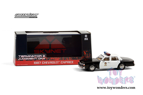 Greenlight Hollywood - Chevrolet&reg; Caprice Police "Terminator 2" Judgement Day (1987, 1/43 scale diecast model car, White/Black) 86582