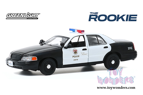 Greenlight Hollywood - Ford Crown Victoria Police Interceptor Los Angeles Police Department - The Rookie (2008-Current TV Series) (2008, 1/43 scale diecast model car, Black/White) 86586