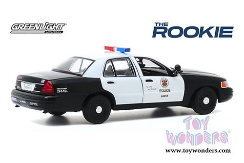 Greenlight Hollywood - Ford Crown Victoria Police Interceptor Los Angeles Police Department - The Rookie (2008-Current TV Series) (2008, 1/43 scale diecast model car, Black/White) 86586
