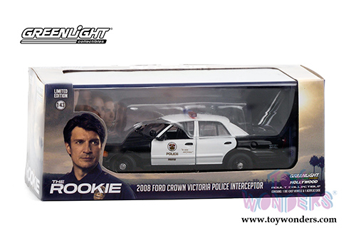 Greenlight Hollywood - Ford Crown Victoria Police Interceptor Los Angeles Police Department - The Rookie (2008-Current TV Series) (2008, 1/43 scale diecast model car, Black/White) 86586