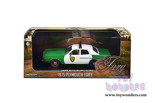 Greenlight - Plymouth Fury Chickasaw County Sheriff (1975, 1/43 scale diecast model car, Green/White) 86595