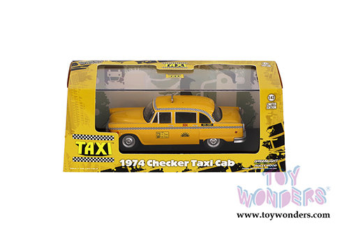 Greenlight Hollywood - Checker Taxi Sunshine Cab Company #804 - Taxi (1978-83 TV Series) (1974, 1/43 scale diecast model car, Yellow) 86601