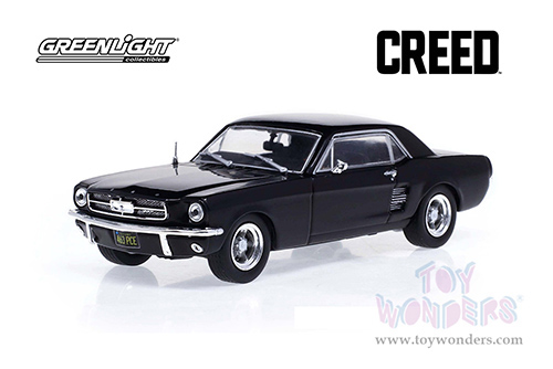  Greenlight Hollywood - Creed (2015) Adonis Creed's Ford Mustang Coupe (1967, 1/43 scale diecast model car, Matte Black) 86615
