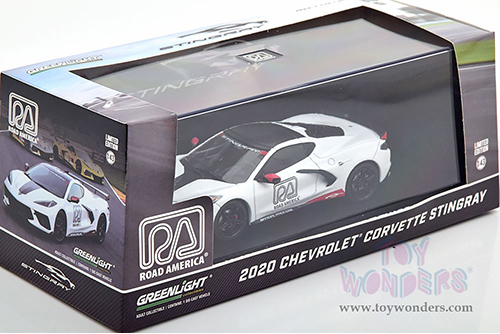 Greenlight - Chevrolet® Corvette C8 Stingray Coupe - Road America Official Pace Car (2020, 1/43 scale diecast model car, White) 86623