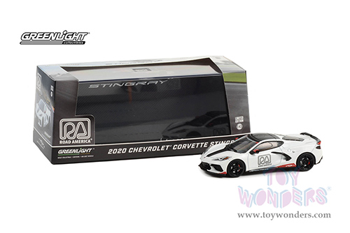 Greenlight - Chevrolet® Corvette C8 Stingray Coupe - Road America Official Pace Car (2020, 1/43 scale diecast model car, White) 86623