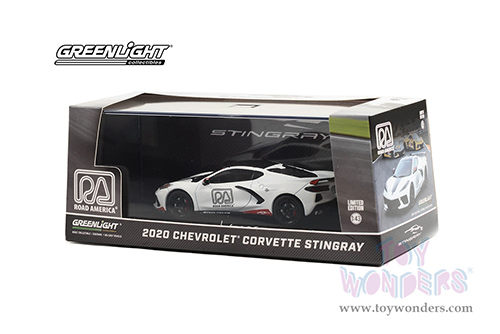 Greenlight - Chevrolet® Corvette C8 Stingray Coupe - Road America Official Pace Car (2020, 1/43 scale diecast model car, White) 86623