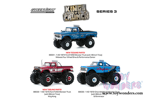 Greenlight - Kings of Crunch Series 3 (1/43 scale diecast model car, Asstd.) 88030/24
