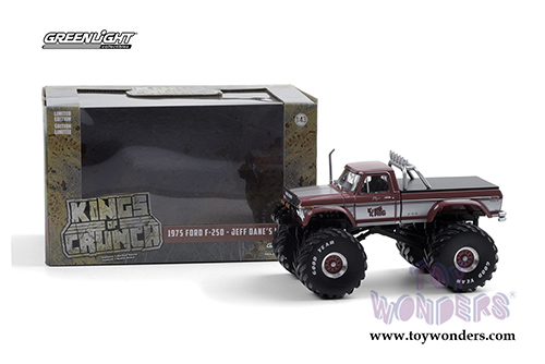 Greenlight - Kings of Crunch Series 3 | Ford F-250 Monster Truck (with 66-Inch Tires) King Kong (1975, 1/43 scale diecast model car, Red) 88032