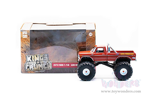 Greenlight - Kings of Crunch Series 4 | God of Thunder Ford F-250 Ranger Monster Truck (with 66-inch Tires) (1979, 1/43 scale diecast model car, Red) 88042
