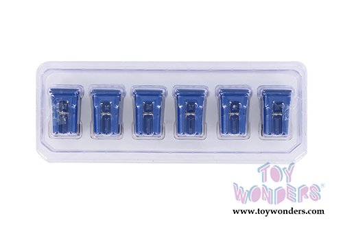 First Gear - Trash Carts Set of 6 pcs. (1/34 scale sturdy plastic model, Blue) 90-0518