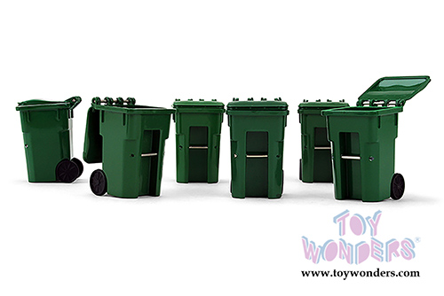 First Gear - Trash Carts Set of 6 pcs. (1/34 scale sturdy plastic model, Green) 90-0519