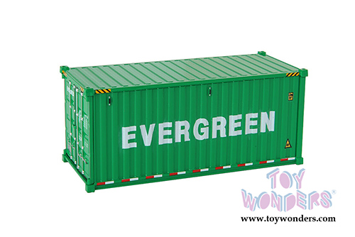 Diecast Masters - 20' Dry Goods Sea Shipping Container "Evergreen" - Transport Series (1/50 Plastic scale model car, Green) 91025D