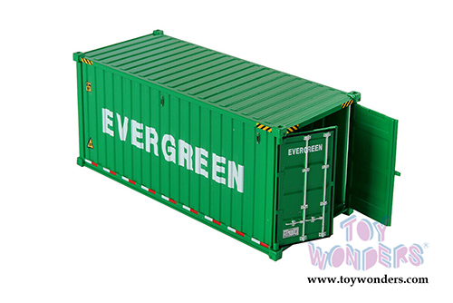 Diecast Masters - 20' Dry Goods Sea Shipping Container "Evergreen" - Transport Series (1/50 Plastic scale model car, Green) 91025D