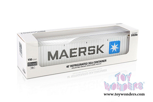Diecast Masters - 40' Refrigerated Sea Shipping Container "MAERSK" - Transport Series (1/50 Plastic scale model car, White) 91028B