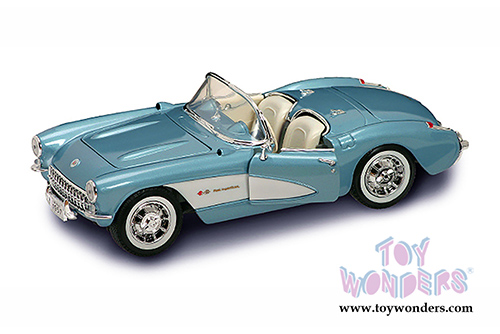 Lucky Road Signature - Chevrolet Corvette Convertible (1957, 1/18 scale diecast model car, Blue) 92018BU/12