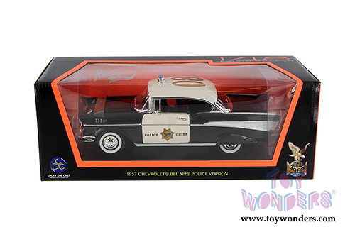 Lucky Road Signature - Chevrolet Bel Air Police (1957, 1/18 scale diecast model car, Black) 92107BK/12