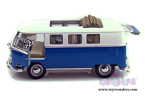 Lucky Road Signature - Volkswagen Microbus w/ Fabric Sliding Sunroof (1962, 1/18 scale diecast model car, Blue) 92327BU/12