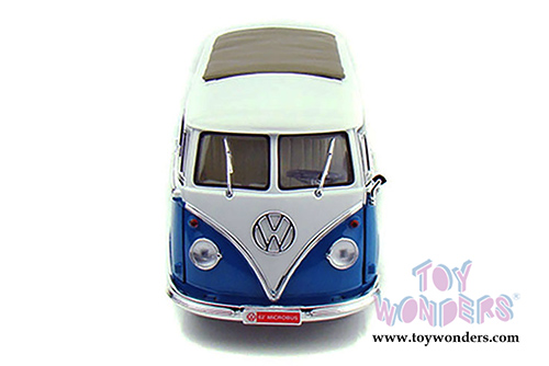 Lucky Road Signature - Volkswagen Microbus w/ Fabric Sliding Sunroof (1962, 1/18 scale diecast model car, Blue) 92327BU/12
