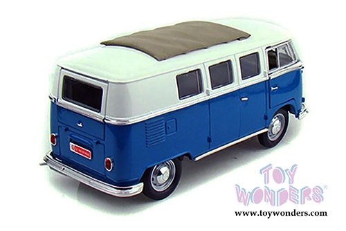 Lucky Road Signature - Volkswagen Microbus w/ Fabric Sliding Sunroof (1962, 1/18 scale diecast model car, Blue) 92327BU/12