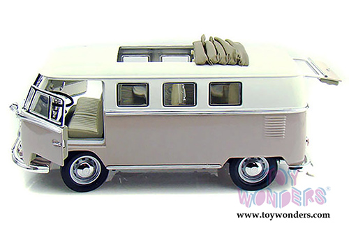 Lucky Road Signature - Volkswagen Microbus w/ Fabric Sliding Sunroof (1962, 1/18 scale diecast model car, Cream) 92327CM/12