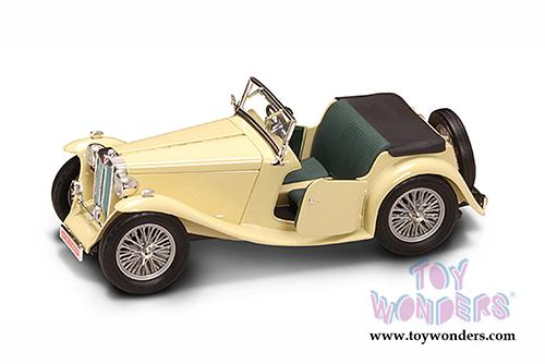 Lucky Road Signature - MG TC Midget Convertible w/ Removable Bonnet (1947, 1/18 scale diecast model car, Yellow) 92468YL