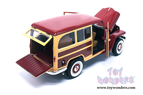 Lucky Road Signature - Willys Jeep Station Wagon (1955, 1/18 scale diecast model car, Burgundy) 92858BG