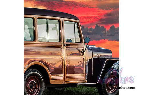 Lucky Road Signature - Willys Jeep Station Wagon (1955, 1/18 scale diecast model car, Burgundy) 92858BG