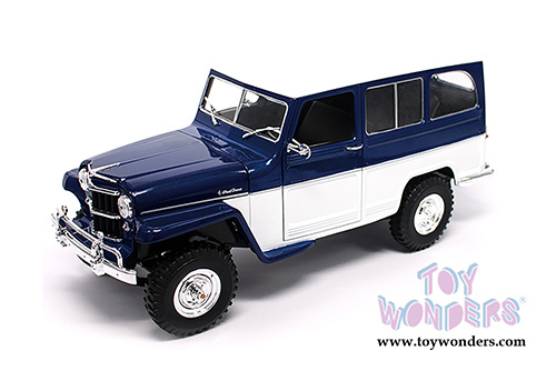 Lucky Road Signature - Willys Jeep Station Wagon (1955, 1/18 scale diecast model car, Blue) 92858BU