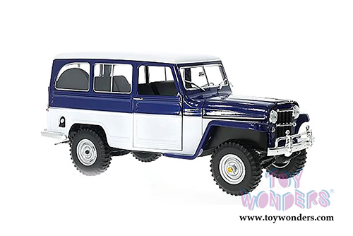 Lucky Road Signature - Willys Jeep Station Wagon (1955, 1/18 scale diecast model car, Blue) 92858BU