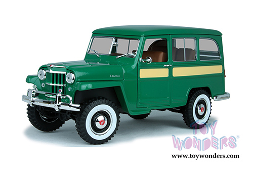 Lucky Road Signature - Willys Jeep Station Wagon (1955, 1/18 scale diecast model car, Green) 92858GN