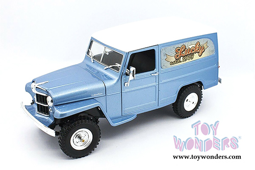 Lucky Road Signature - Willys Jeep Station Wagon (1955, 1/18 scale diecast model car, Silver Blue) 92858SVBU