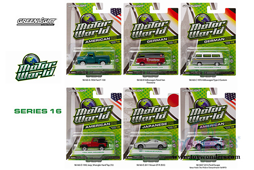 Greenlight - Motor World Series 16 (1/64 scale diecast model car, Asstd.) 96160/48