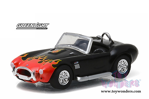 Greenlight - Motor World Series 17 | Shelby Cobra 427 S/C&reg; (1965, 1/64 scale diecast model car, Black with Orange flames) 96170C/48
