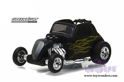 Greenlight - Motor World Series 17 | Topo Fuel Altered (1/64 scale diecast model car, Black with Yellow flames) 96170E/48