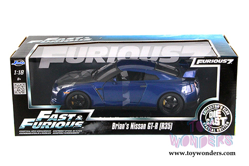 Jada Toys Fast & Furious - Brian's Nissan GT-R Hard Top (2009, 1/18 scale diecast model car, Blue) 97035
