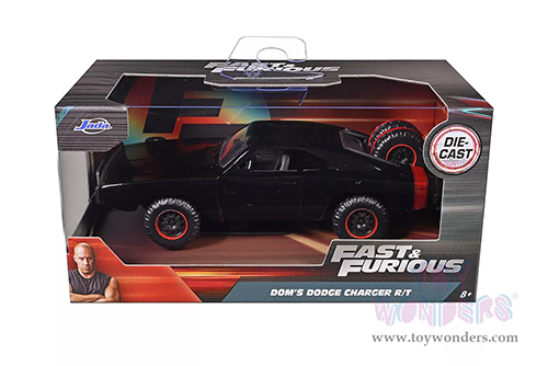 Jada Toys Fast & Furious - Dom's Dodge Charger Off Road Hard Top (1970, 1/32 scale diecast model car, Black) 97040